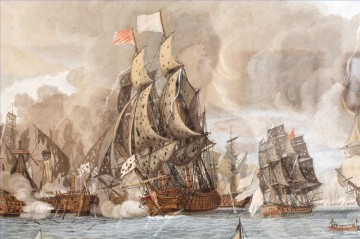  Dumoulin Peintre - Combat naval 12 avril 1782 Dumoulin 2 Batailles navales